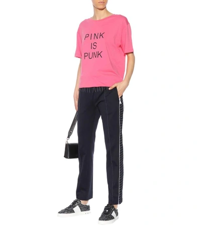 Shop Valentino Printed Cotton T-shirt In Pink
