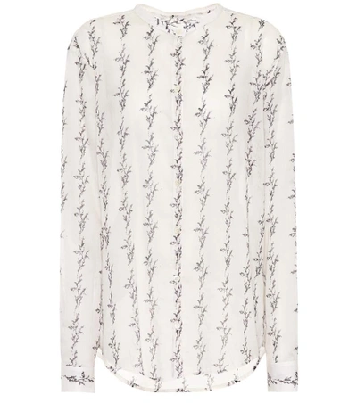 Shop Saint Laurent Printed Cotton Shirt In White