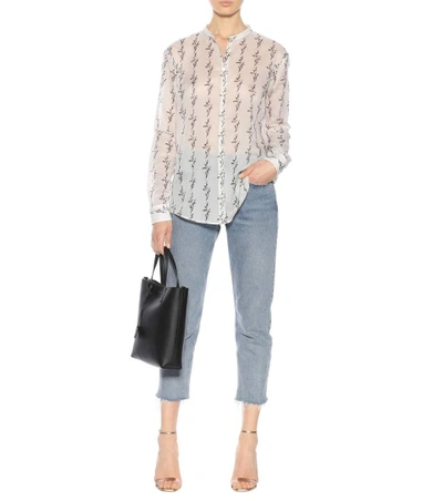 Shop Saint Laurent Printed Cotton Shirt In White