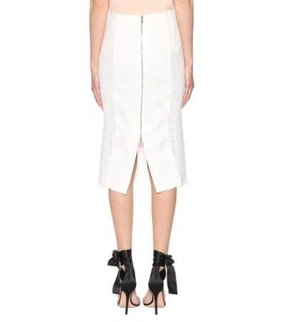 Shop Roland Mouret Ryehill Cotton Skirt In White