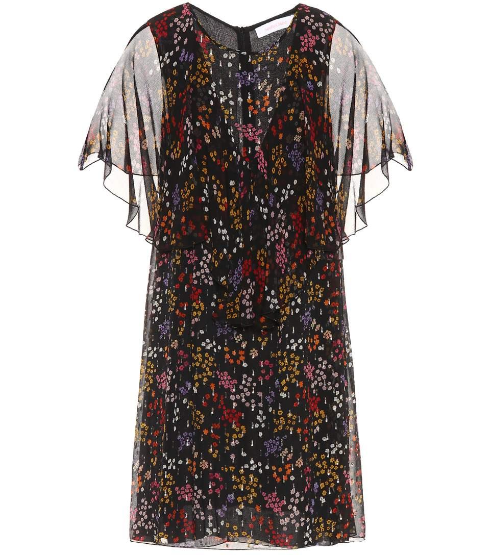 See By ChloÉ FloralPrinted Fil CoupÉ Silk Dress In Black ModeSens