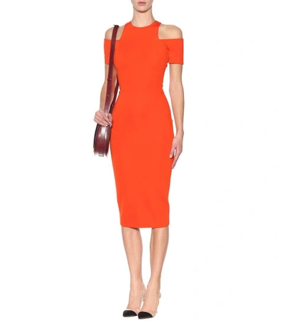 Shop Victoria Beckham Bodycon Dress In Orange