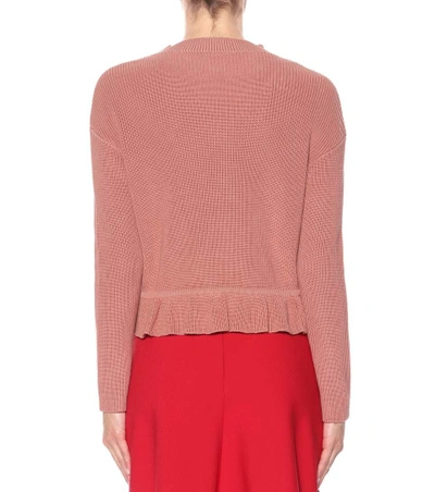 Shop Red Valentino Knitted Cotton Sweater In Pink