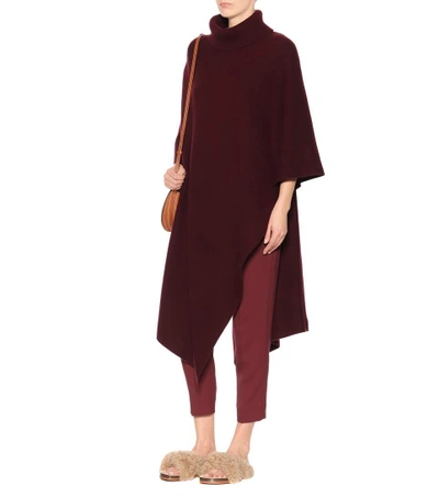 Shop Chloé Cashmere Poncho In Brown