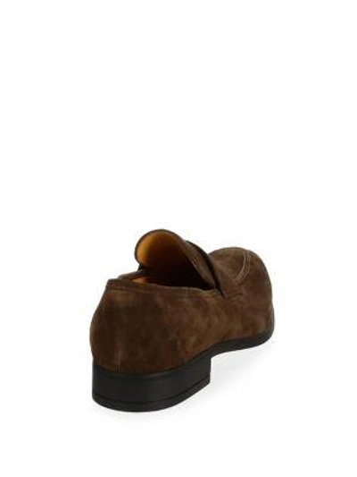 Shop A. Testoni' Casual Suede Penny Loafers In Brown