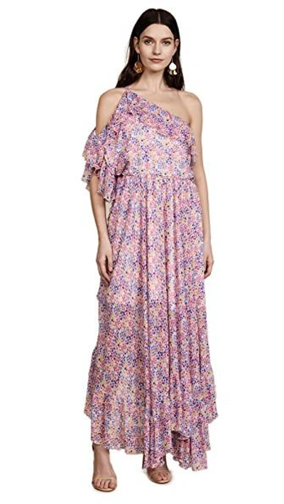 Shop Philosophy Di Lorenzo Serafini Star Print Asymmetrical Dress In Blue Multi