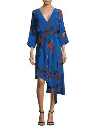 Shop Diane Von Furstenberg Silk Asymmetric Dress In Camden Cove