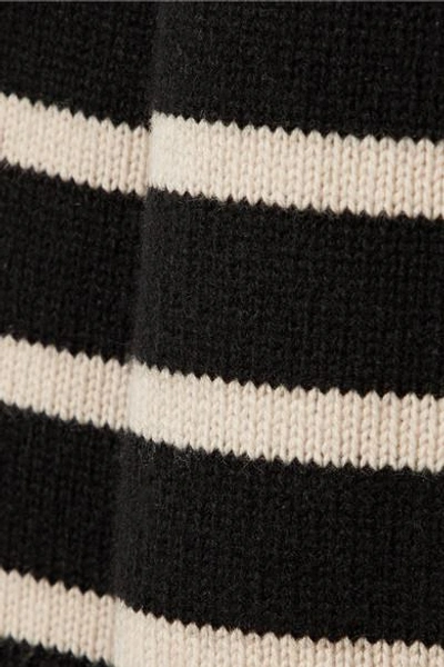 Shop Vince Striped Cashmere Sweater In Black