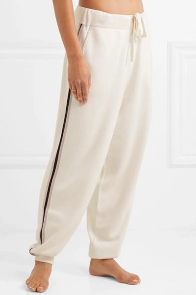 Shop Olivia Von Halle Missy Moscow Striped Silk-blend Sweatshirt And Track Pants Set In Ivory