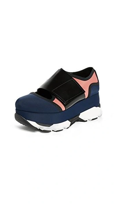 Shop Marni Platform Sneakers In Eclipse/quartz/black