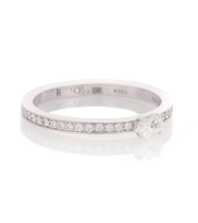 Shop Repossi Harvest 18kt White Gold Diamond Ring In Silver