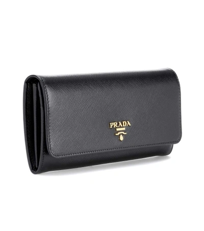 Shop Prada Saffiano Leather Wallet In Black