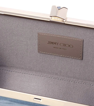 Shop Jimmy Choo Celeste Suede Clutch In Blue
