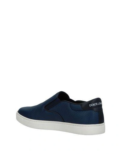 Shop Dolce & Gabbana Man Sneakers Midnight Blue Size 7.5 Calfskin In Dark Blue
