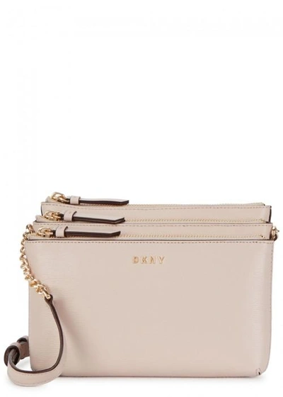 Shop Dkny Sutton Blush Leather Cross-body Bag In Light Pink