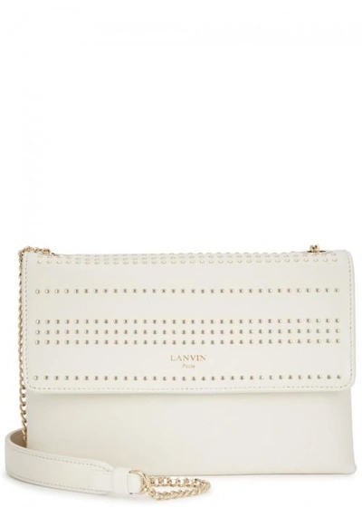 Shop Lanvin Sugar Mini Leather Shoulder Bag In White