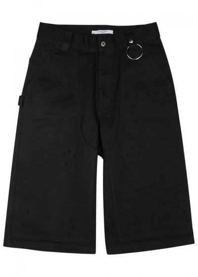 Givenchy Distressed Effect Bermuda Shorts In Black