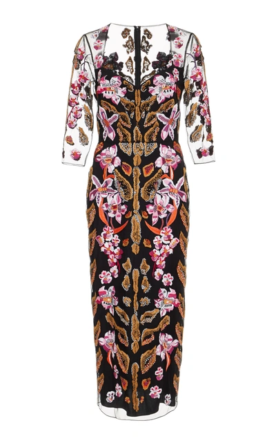 Shop Temperley London Pardus Fitted Dress In Black