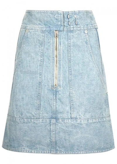 Marant Light Blue Denim Mini Skirt | ModeSens