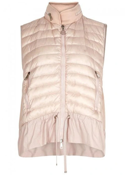 Shop Moncler Blush Quilted Shell And Jersey Gilet In Light Pink