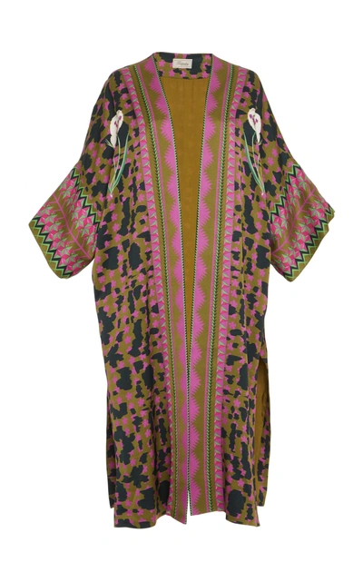 Shop Temperley London Odyssey Printed Kimono In Green