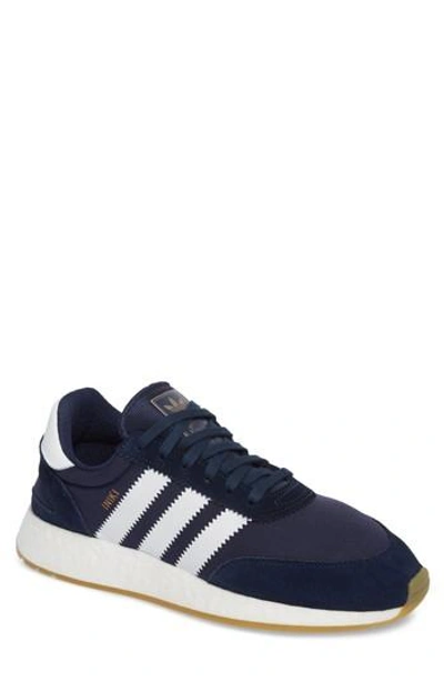 Shop Adidas Originals Iniki Running Shoe In Navy/ White/ Gum