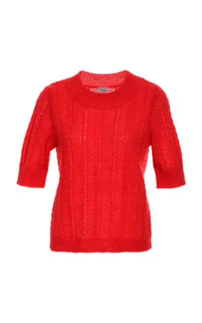 Shop Temperley London Bessie Short Sleeve Jumper In Red