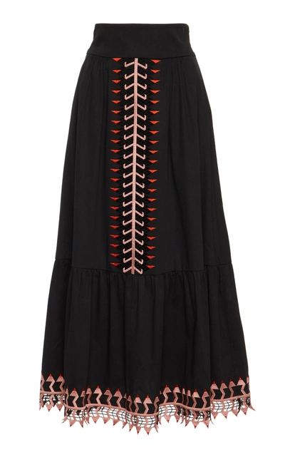 Shop Temperley London Agnes Cotton Skirt In Black