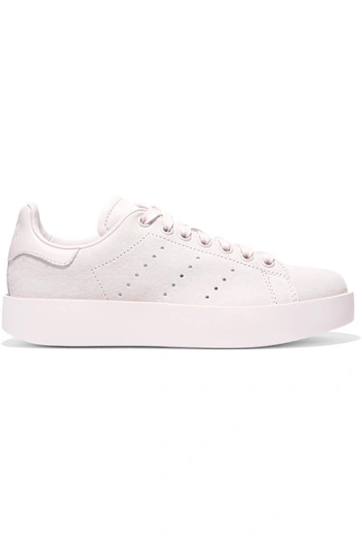 Shop Adidas Originals Stan Smith Bold Leather-trimmed Suede Sneakers