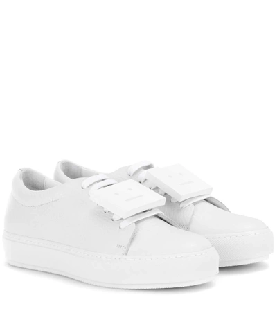 Shop Acne Studios Leather Sneakers In White