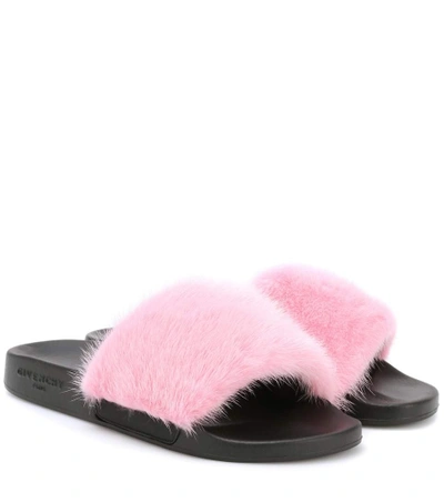 Shop Givenchy Fur Slides