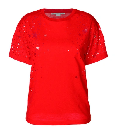Shop Stella Mccartney Red Star Cut Out T Shirt
