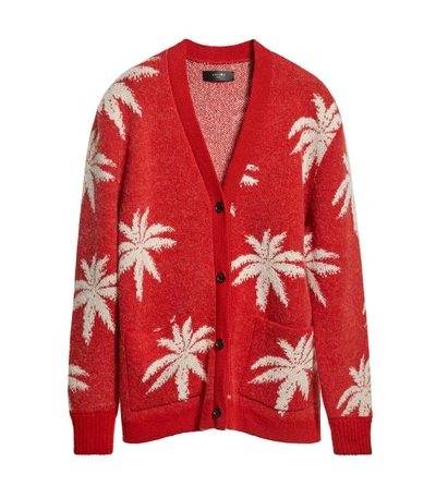 Shop Amiri Black Palm Cardigan Sweater
