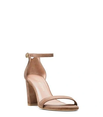 Shop Stuart Weitzman The Nearlynude Sandal In Nutmeg Brown Suede