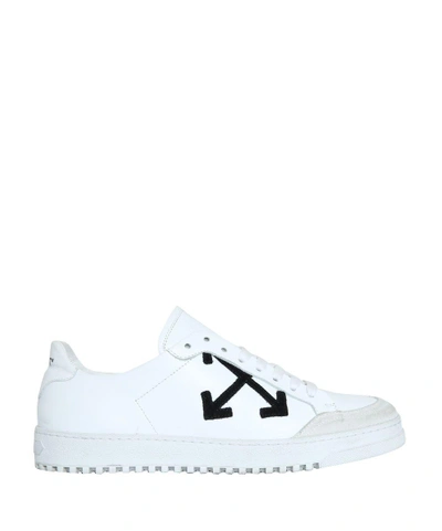 Shop Off-white Arrows Leather Sneakers In Bianco