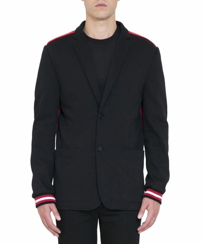 Shop Givenchy Cotton Jersey Striped Blazer In Nero