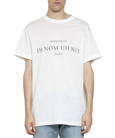 Shop Ih Nom Uh Nit Logo Cotton T-shirt In Bianco