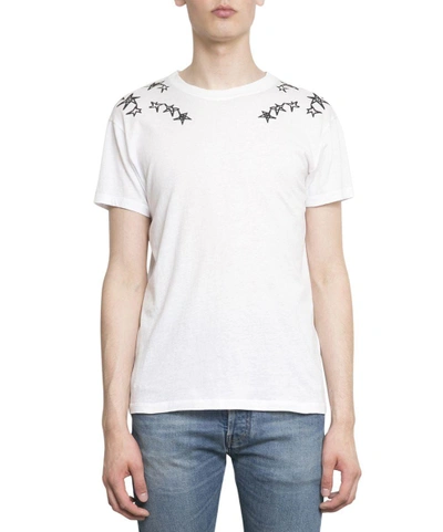 Shop Valentino Zandra Rhodes Cotton T-shirt In Bianco