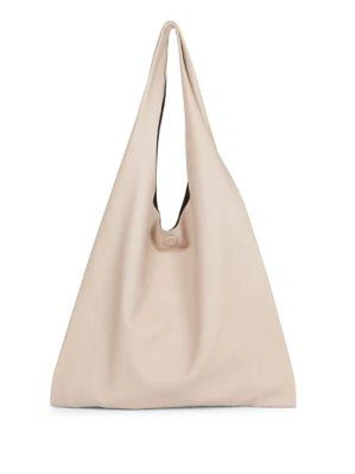 Shop Maison Margiela Soft Leather Hobo Bag In Nude