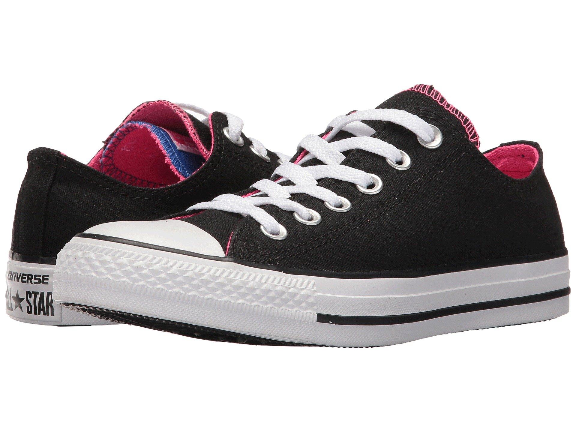 converse all star ox double tongue grey pink