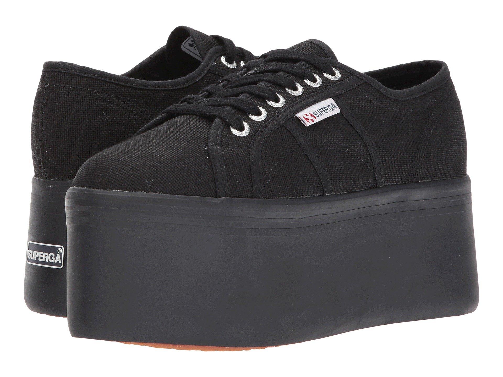 superga all black platform