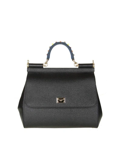 Shop Dolce & Gabbana Borsa A Mano Dauphine Ricamo In Black