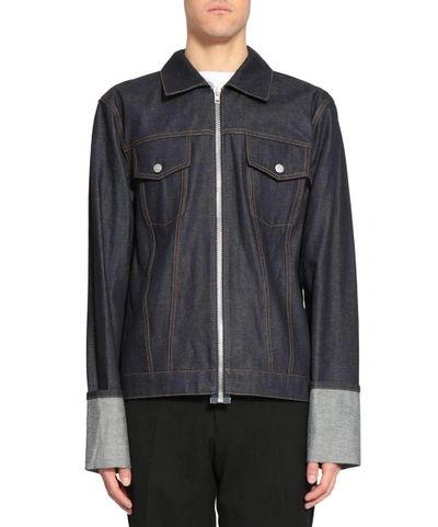 Shop Helmut Lang 2004 Cotton Denim Jacket In Blu