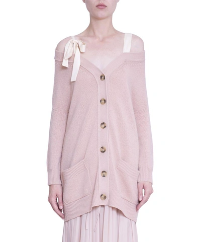 Shop Red Valentino Oversized Wool Cardigan In Rosa