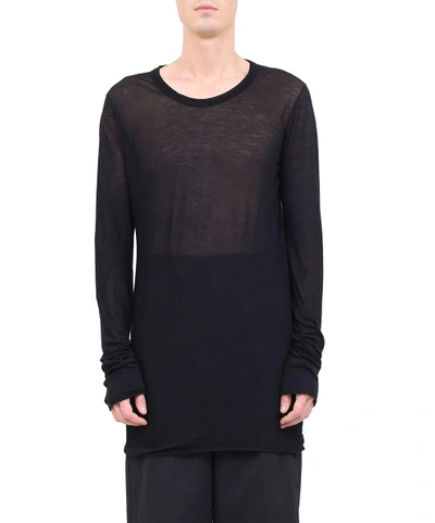 Shop Rick Owens Cotton T-shirt In Nero