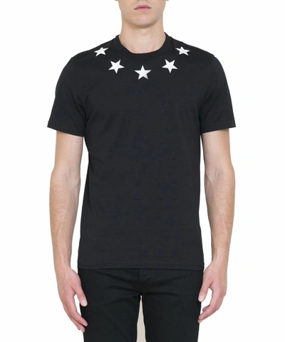 Shop Givenchy Appliqué Stars Cuban Fit Cotton T-shirt In Nero