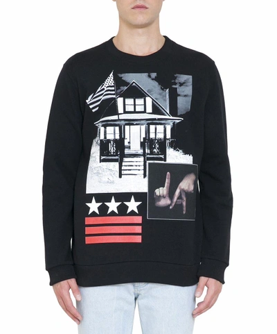 Shop Givenchy L.a. Cotton Sweatshirt In Nero