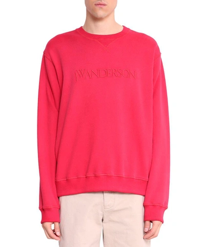 Shop Jw Anderson Logo Cotton Sweatshirt In Rosso