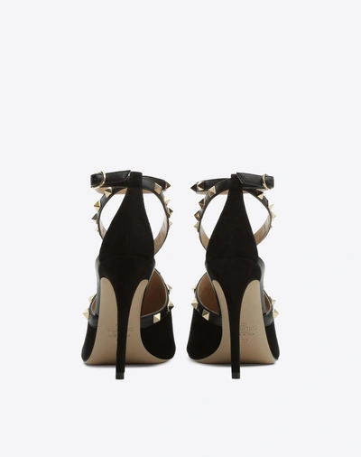 Shop Valentino Suede Rockstud Sandal 105mm In Black