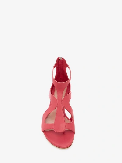 Shop Alexander Mcqueen Caged Flat Sandal In Lipstick Pink